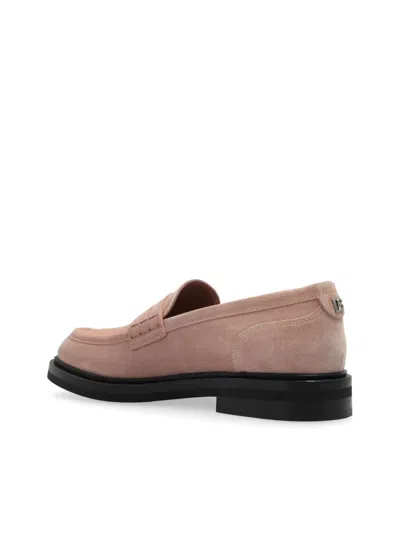 Dolce & Gabbana Suede Penny Loafers In Pink