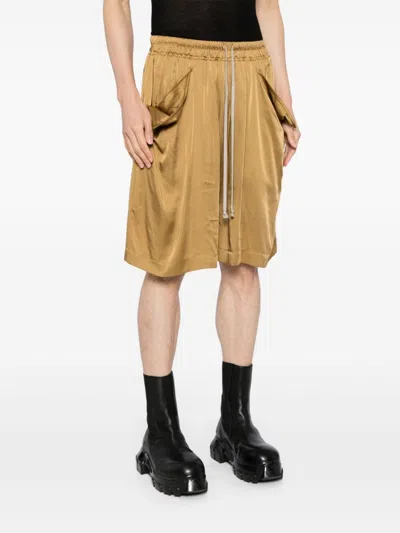 Rick Owens Lido Boxers Shorts In Gold