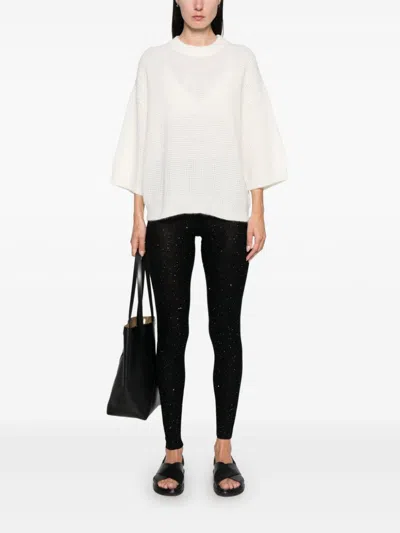 Fabiana Filippi Sequin-embellished Leggings In Black