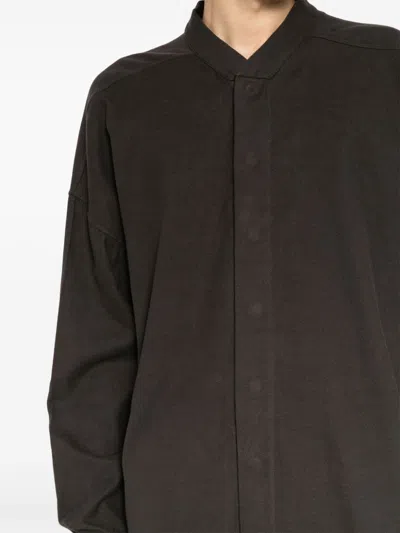 Rick Owens Snap Collar Faun Shirt In Grey