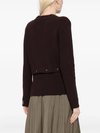 Rokh Brown Multi Buttons Cardigan In Brown