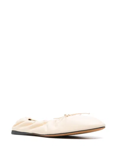 The Row Woman Ballet Flats Cream Size 6 Leather In White