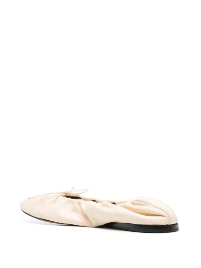 The Row Woman Ballet Flats Cream Size 6 Leather In White