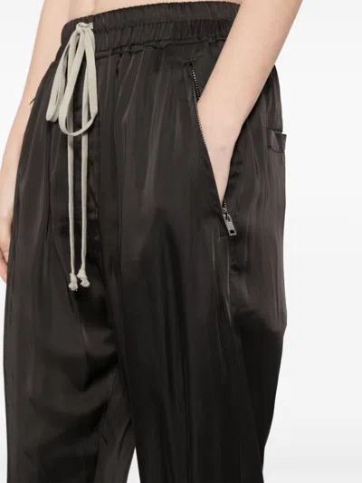 Rick Owens Drop-crotch Drawstring Cropped Trousers In Black