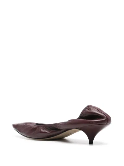 The Row Brown Liisa Kitten Heels In Lqb Laquer Brown
