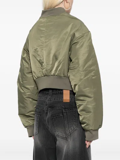 Rokh Broken Bomer Jacket In Green