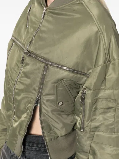 Rokh Broken Bomer Jacket In Green