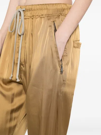Rick Owens Charmeuse Track Pants In Gold