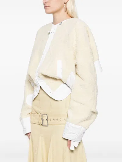 Miharayasuhiro Long-sleeve Cropped Jacket In White