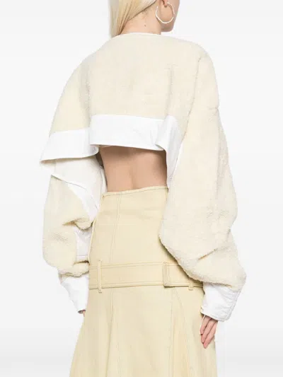 Miharayasuhiro Long-sleeve Cropped Jacket In White