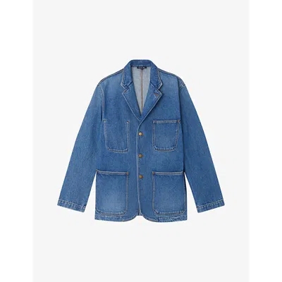 Soeur Womens Bleu Charlize Patch-pocket Denim Jacket In Bleu