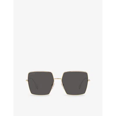 Burberry Womens Gold Be3133 Daphne Square-frame Metal Sunglasses In Gold