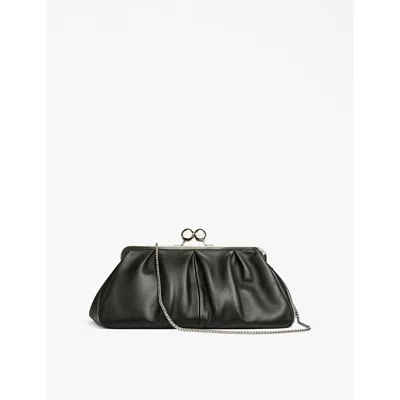 Lk Bennett Womens Bla-black Lana Leather Clutch Bag In Bla-black