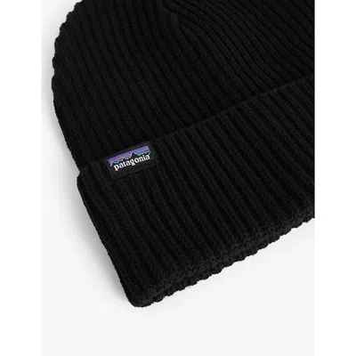 Patagonia Mens Black Fisherman's Rolled Recycled-polyester Beanie In Black