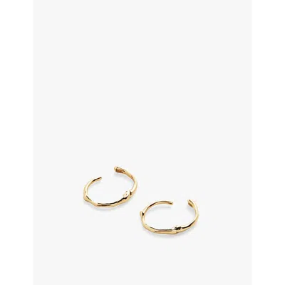 Monica Vinader Womens Yellow Gold Siren 14ct Yellow-gold Mini Huggie Earrings In Yellow Gold