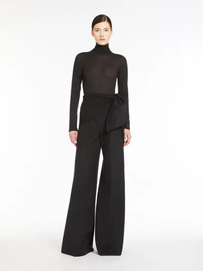 Max Mara Cashmere Yarn Turtleneck In Dark Grey