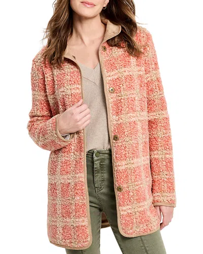 Shop Nic + Zoe Nic+zoe Sunset Sherpa Jacket In Pink Multi