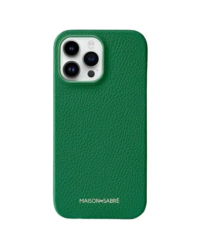 Maison De Sabre Leather Phone Case (iphone 14 Pro Max) In Emerald Green