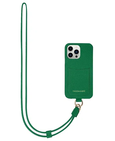 Maison De Sabre Sling Phone Case (iphone 13 Pro) In Emerald Green