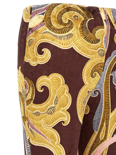 Shop Etro 'paisley' Chenille Pants In Multicolor