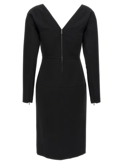 Shop Fendi Techno Jersey Dress In Black