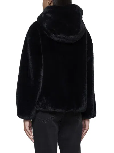 Herno Bomber Soft Faux Fur In Black