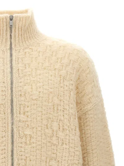 Shop Jil Sander Zip Cardigan In Beige