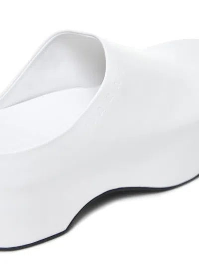Marni Leather Chunky Sabot Clogs In Lily White