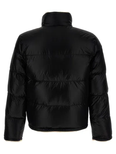 Shop Saint Laurent Faux Shearling Lining Down Jacket In Black