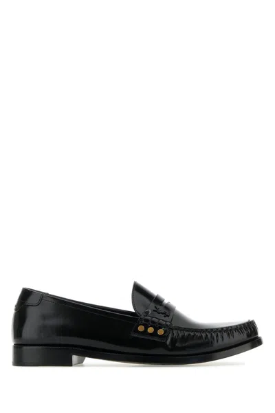 Shop Saint Laurent Loavers In Black