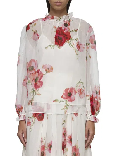 Shop Zimmermann Shirts In Cream/red Floral