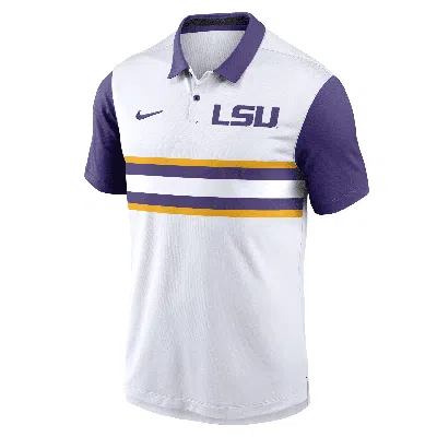 Nike Lsu Tigers Primetime Campus Vapor  Men's Dri-fit College Polo In White