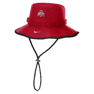 Nike Ohio State Buckeyes On-field Apex Boonie  Unisex Dri-fit College Bucket Hat In Red