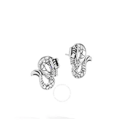 John Hardy Women's Naga Dragon Silver & Blue Sapphire Stud Earrings In Silver Tone