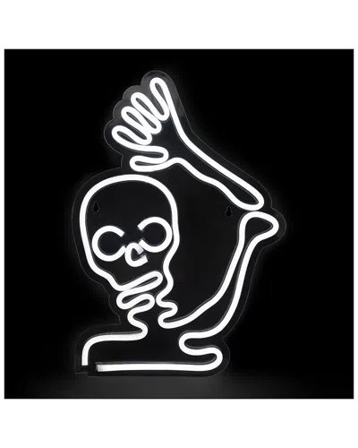 Northlight 15in Led Lighted Neon Style Skeleton Halloween Window Silhouette In White