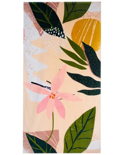Moda At Home Set Of 2 Tropical Flower Velour Beach Towels