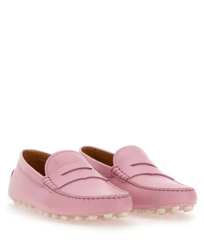 Shop Tod's Rubberized Loafers In Pink