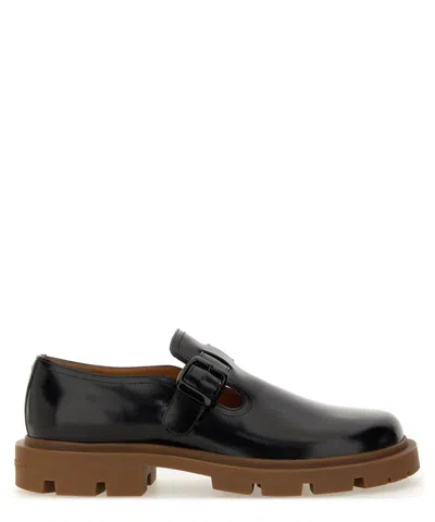 Maison Margiela Leather Monk Shoes In Black