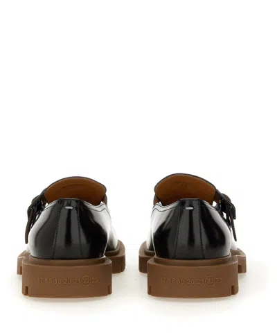 Maison Margiela Leather Monk Shoes In Black