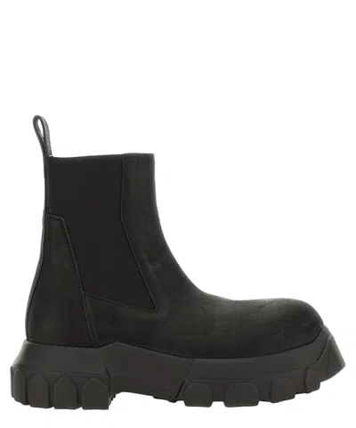 Rick Owens Leather Boot In Black