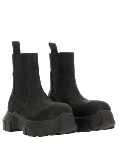 Rick Owens Leather Boot In Black