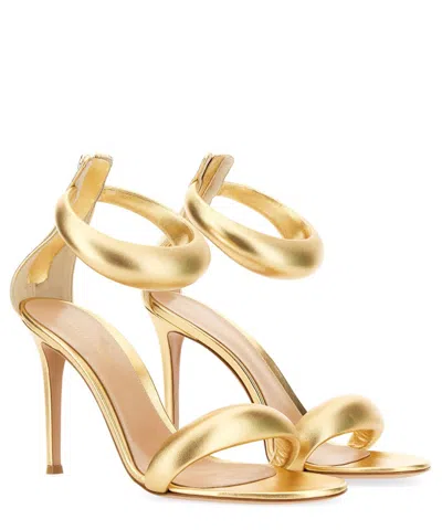 Shop Gianvito Rossi Bijoux Heeled Sandals In Gold