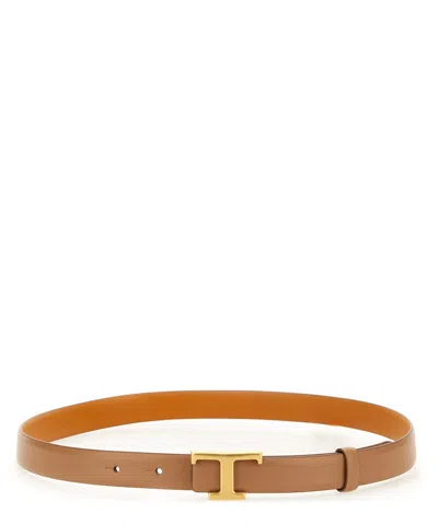 Shop Tod's Reversible T Timeless Belt In Brown