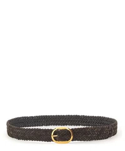 Tom Ford Woven Leather Belt For Men In Brown