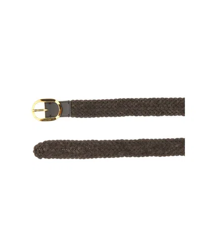 Tom Ford Woven Leather Belt For Men In Brown