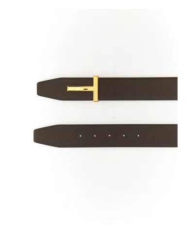 Tom Ford Reversible Belt In Brown