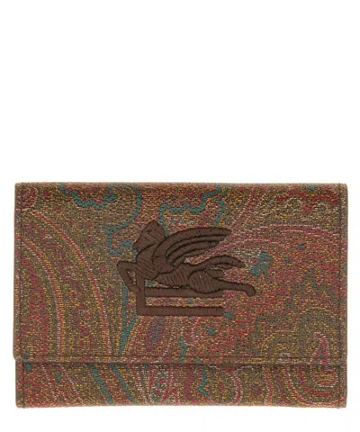 Etro Paisley Wallet In Brown