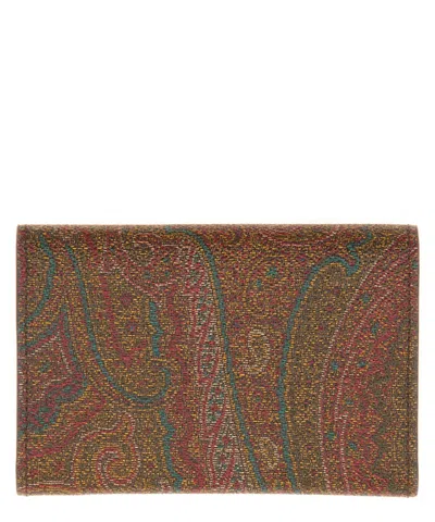 Etro Paisley Wallet In Brown