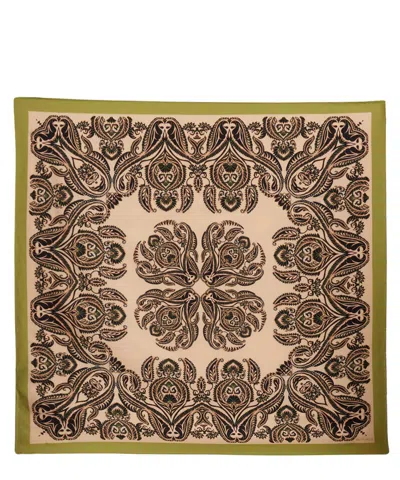 Etro Print Square Silk Scarf In Brown