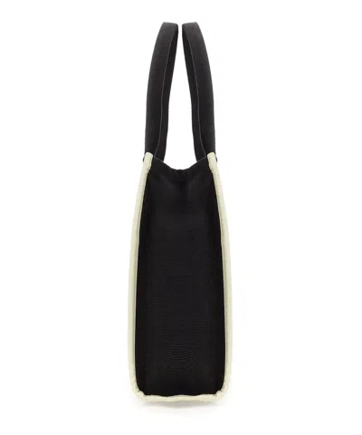 Marc Jacobs 'the Medium Tote' Black Tote Bag With Contrasting Logo Embroidery In Black